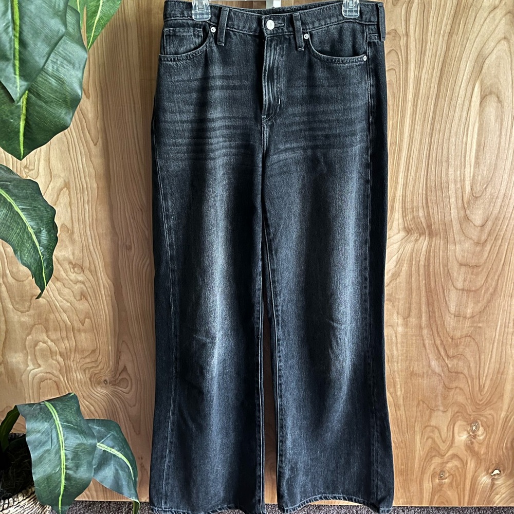 Banana Republic Black High-Rise Wide-Leg Jean - Size 29